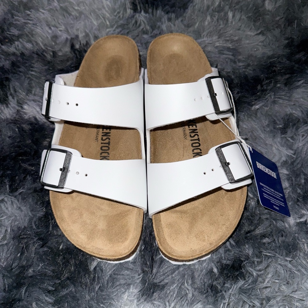 Birkenstock White Double Buckle Sandals